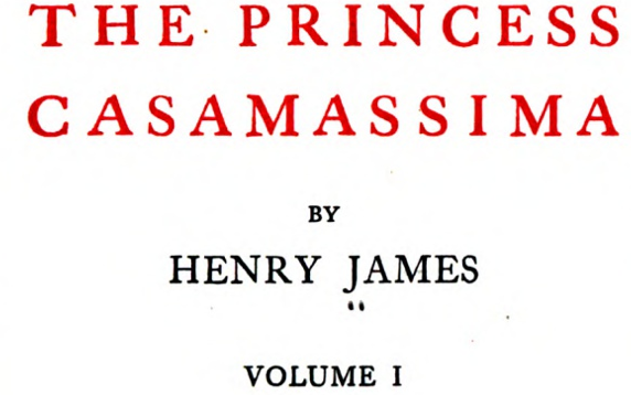 Princess Casamassima Title Page