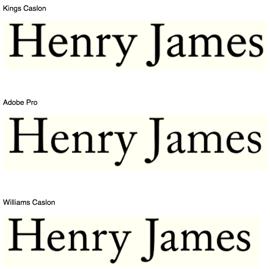 Three Caslons of Henry James